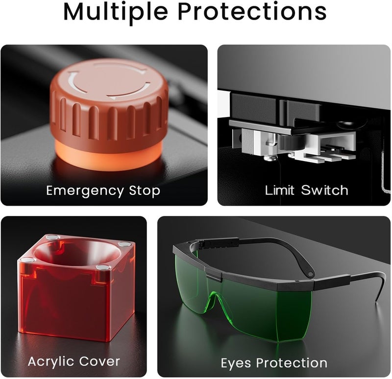 LONGER RAY5 Mini Laser Engraver, 12000mm/min High-Speed Cutter for Wood, Metal, Acrylic, Leather, DIY CNC, 140x130mm Engraving Area, WiFi, Emergency Stop Safety (3.5W) - Image 5